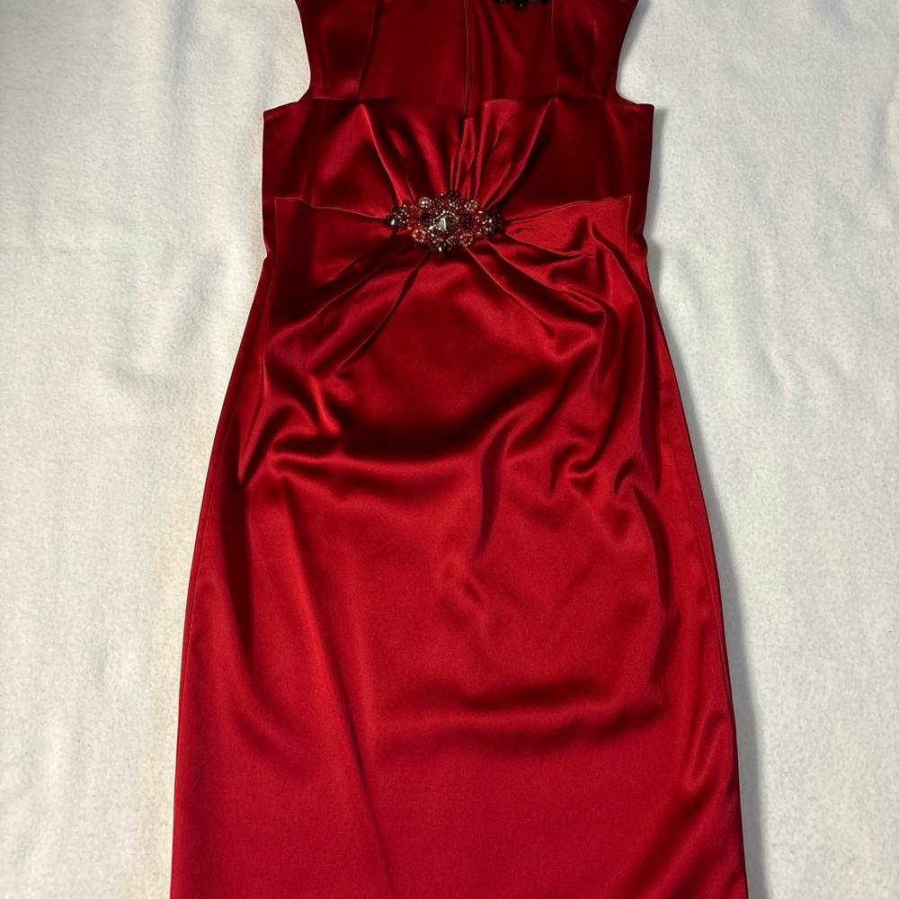 David Meister Red  Dress